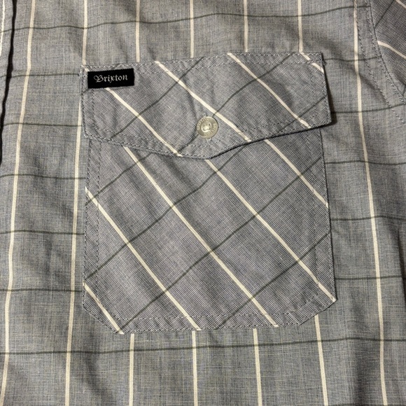 Brixton Blue Plaid Button Down Short Sleeve Shirt - Picture 4 of 9